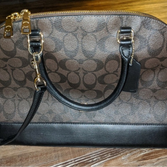 Coach Handbags - Coach Brown and Black Signature Handbag